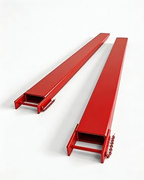 72 in Forklift Extensions, 5500 LB Capacity, 4.5 in Inner Width, Heavy Duty Steel Quick Attach Pallet Fork Extensions with Pin Safety Locks for Warehouse Factory Market, Red