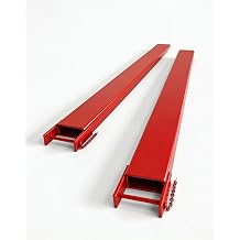 72 in Forklift Extensions, 5500 LB Capacity, 4.5 in Inner Width, Heavy Duty Steel Quick Attach Pallet Fork Extensions with Pin Safety Locks for Warehouse Factory Market, Red