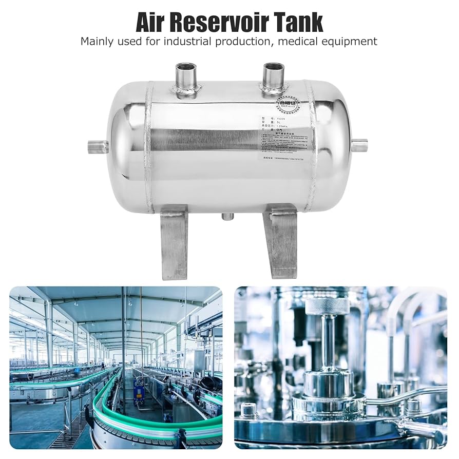 Amazon.co.jp: LOCADENCE 5L エアタンク、4 ポート 1/4NPT 高圧