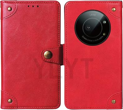 Red Cover Synthetic Leather Leica Leitz Phone 3 6.67 inch Protective TPU Silicone Cover Silicone Case Leather Card Storage Buckle Wallet Case Notebook Type