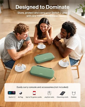 Belkin Nintendo Switch 2 Case, Slim Carrying Travel Bag with AirTag Holder