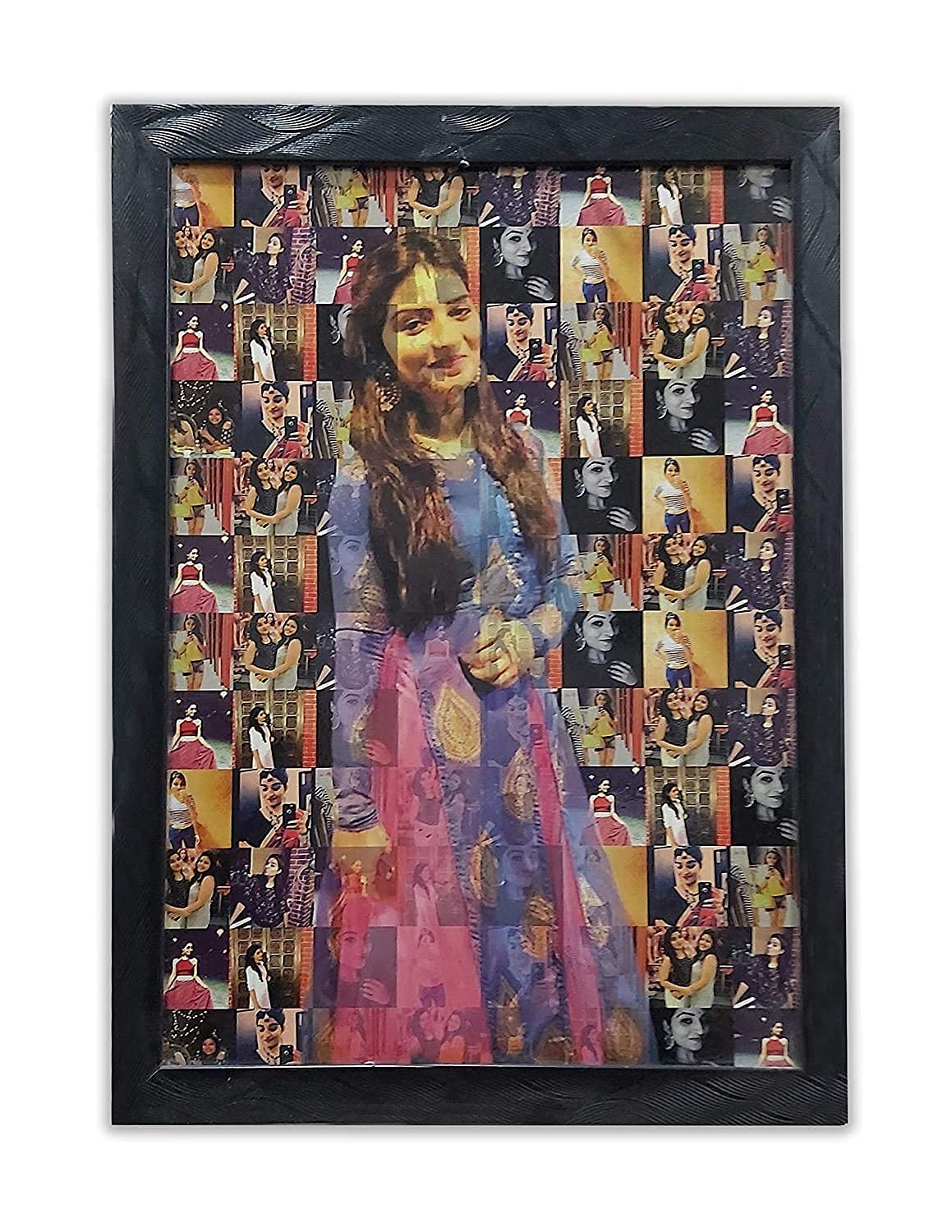 Engineering Wood Chitransh Personalized Mosaic Photo Frame (13X13 Wall Mount (Multicolor)