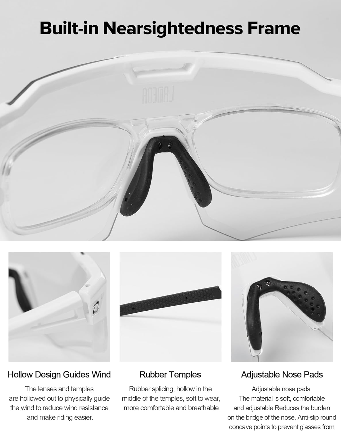 LAMEDA Photochromic anti-fog Sports Sunglasses for Men Women, UV 400 Protection Cycling Glasses Sunglasses for Biking Running - Image 6