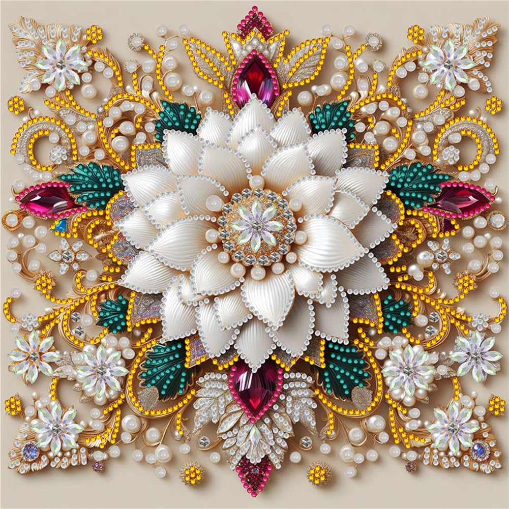 Fiorky Flower 5D Kits for Adults, Diamond Art Kits for Beginners, DIY fortial Special Shaped Drill Kit Flower Decoration