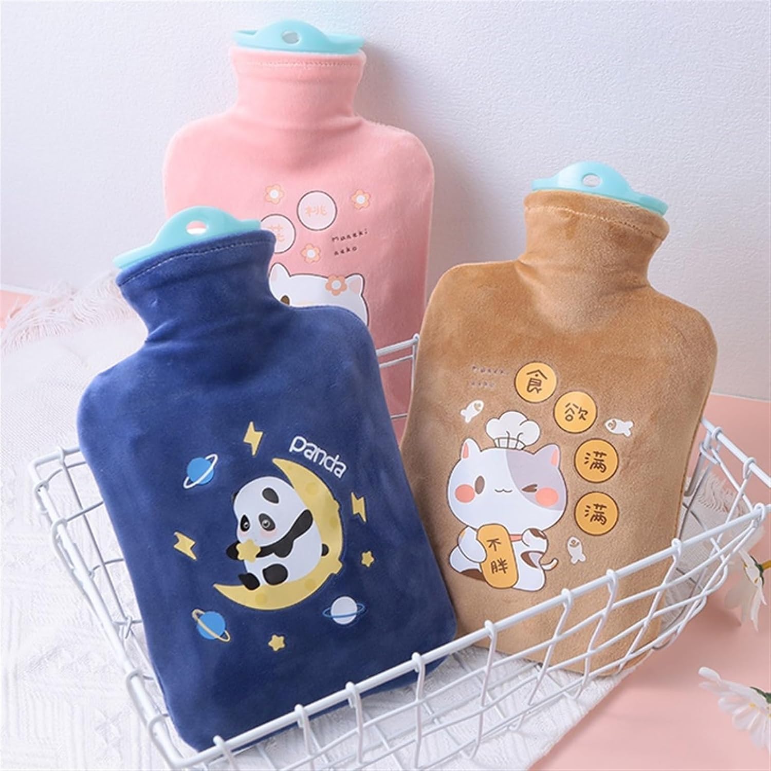 Hot Water Bag Hot Water Bottle Warm Water Bag, PVC Water Filled Hot Water Bag, Detachable and Washable Cloth Cover, Girl Warm Hand Hot Water Bag for Winter Rubber Hot Water Bottle (Color : 3-1000ml)