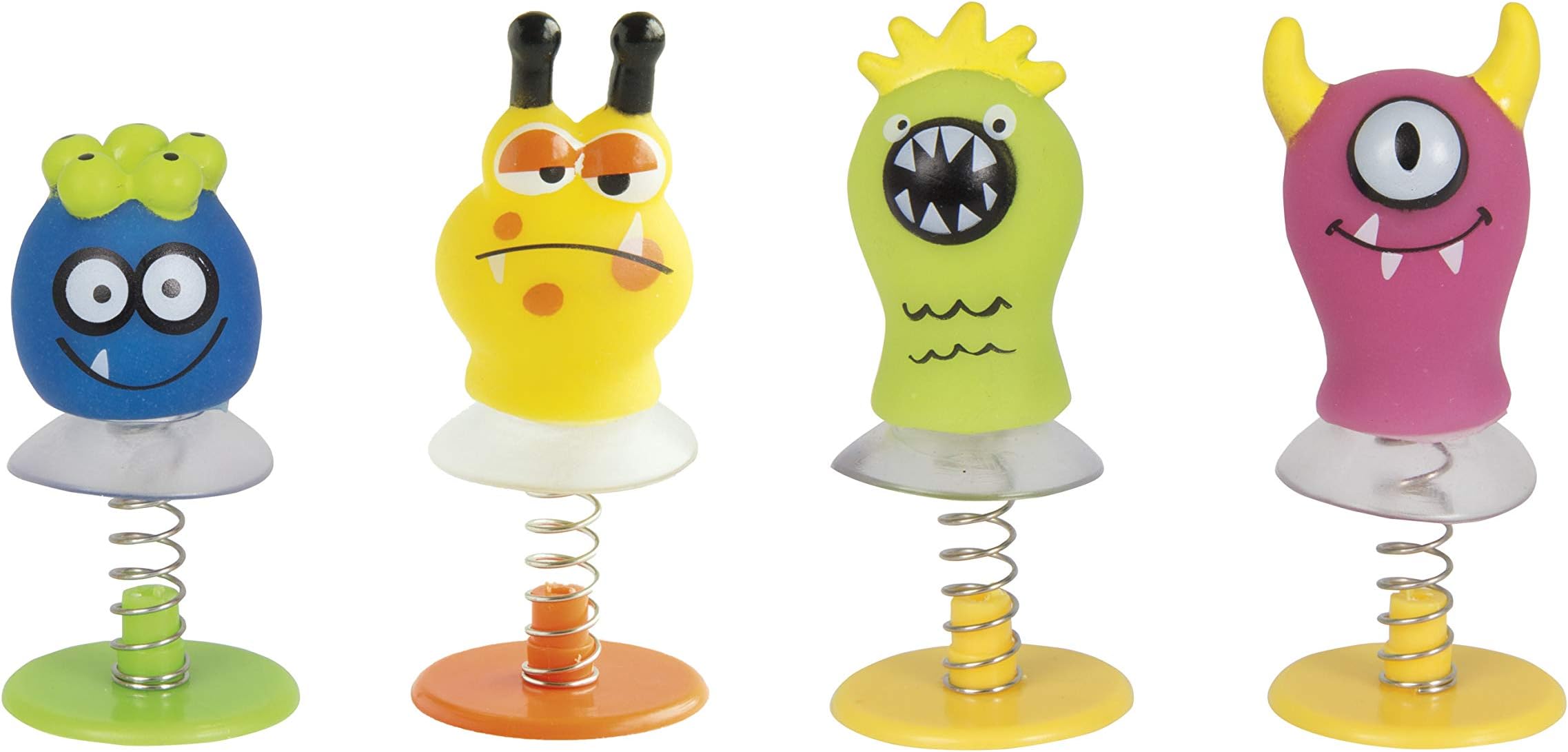 – Cute Monsters Spring Pop Up Toys, 4-Pieces, Assorted
