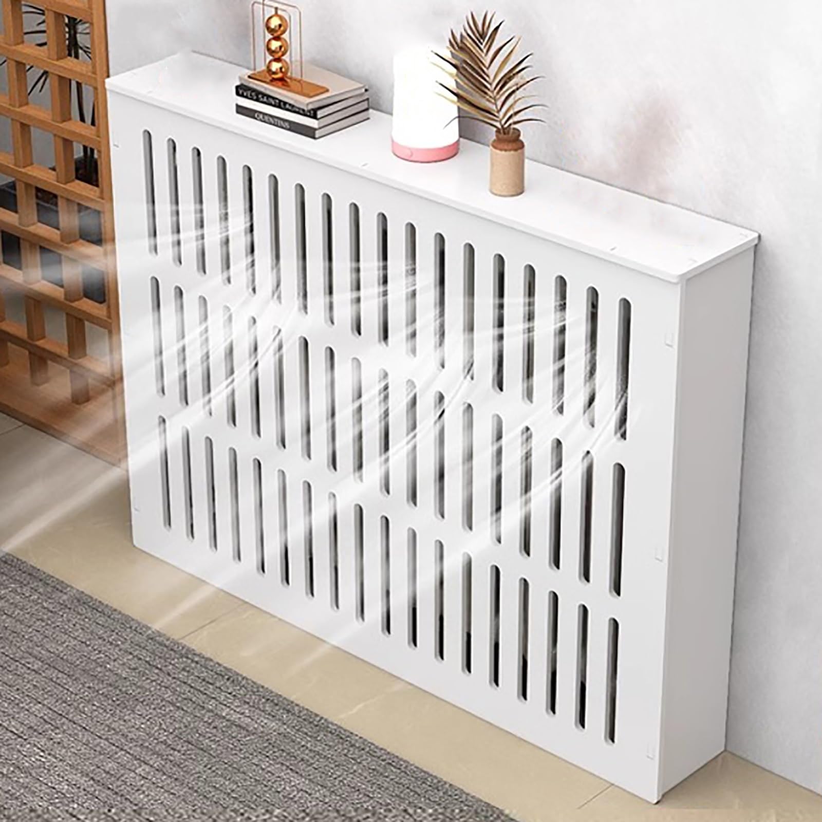Gabinete de vapor transpirable y cubierta de radiador con diseño decorativo ventilado