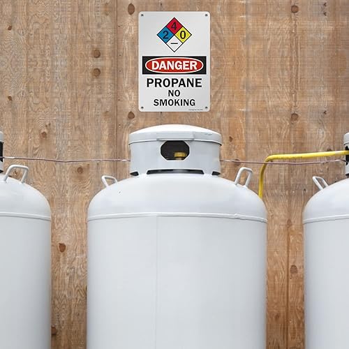 Miniatura 3 de SmartSign Letrero NFPA "Peligro - Propano, No Fumar"  Aluminio de 10 x 14 pulgadas