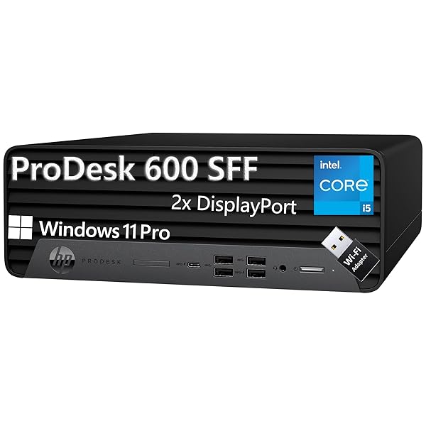 HP ProDesk 600 G6 SFF Desktop Computer Tower PC, Intel 6-Core i5-10400, 32GB DDR4 RAM, 1TB PCIe SSD, WiFi Adapter, RJ-45, 2 DisplayPort, Type-C, Keyboard and Mouse, Windows 11 Professional
