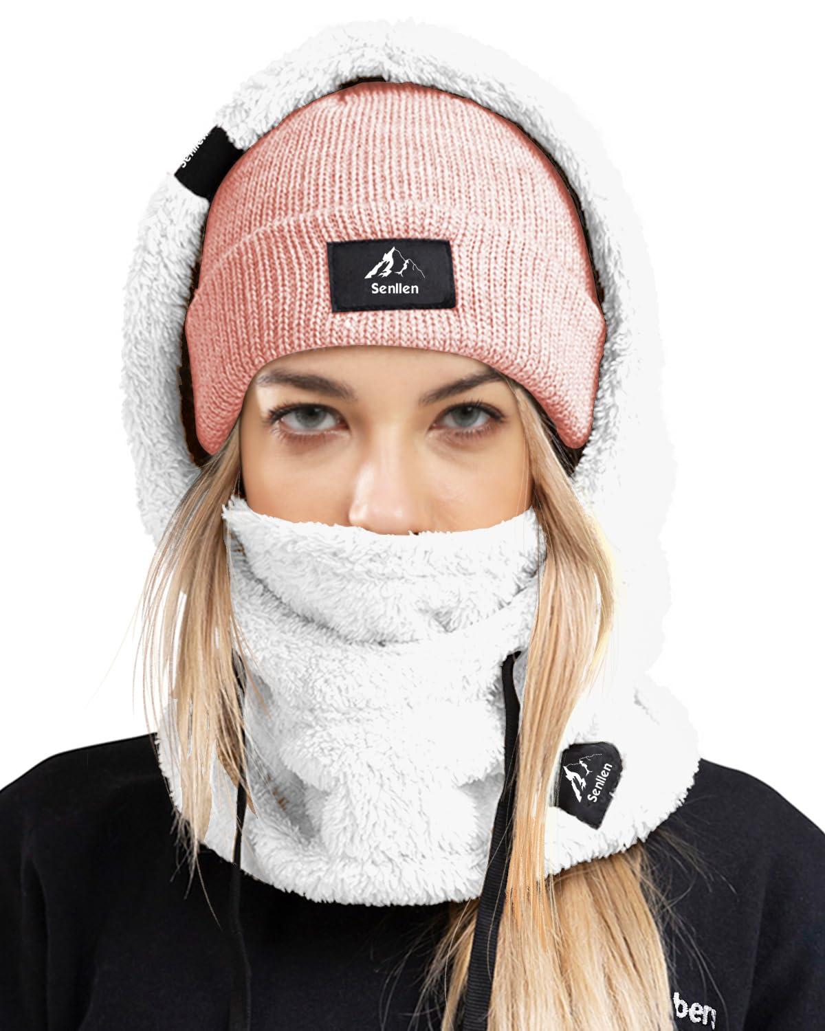 Senllen Balaclava Cold Weather Fleece Windproof Ski Mask Winter Breathable Thermal Face Mask Neck Warmer Scarf Helmet Hood