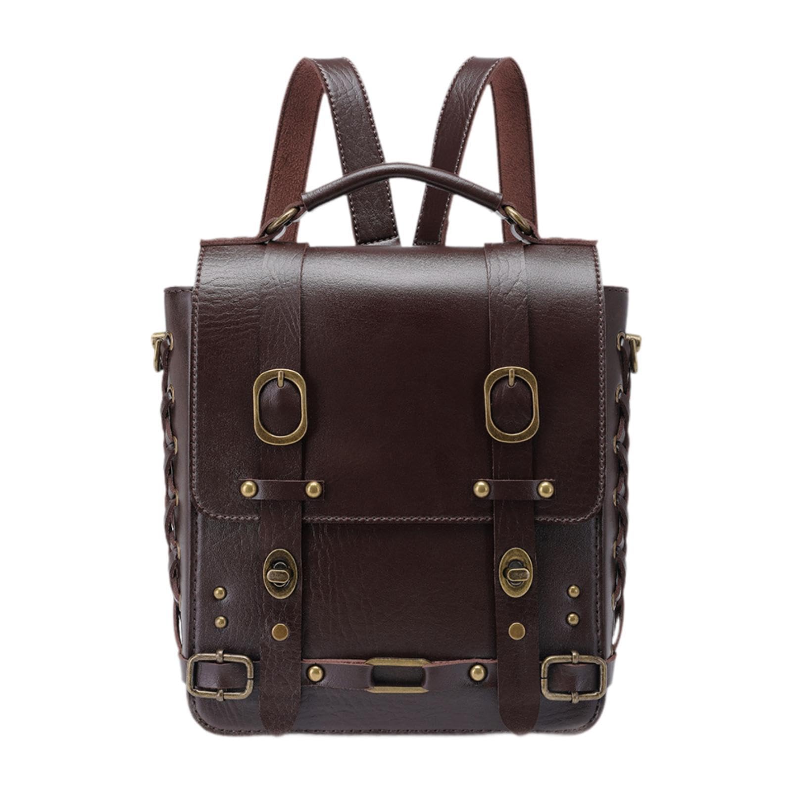 urjix ™ Women PU Leather Backpack Retro Design Casual Daypack Women's Backpack Purse-picture-20