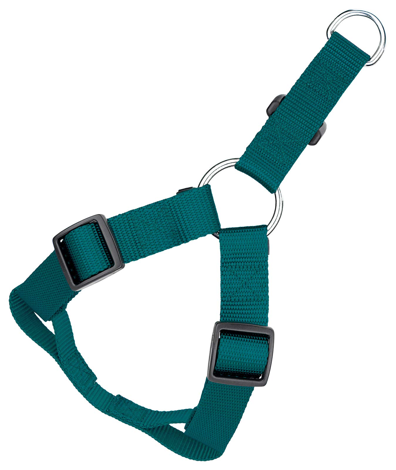 Country Brook Petz Nylon Step-in Adjustable Dog Harness - Vibrant 20+ Color Selection (Large, 1 Inch Wide, Teal)