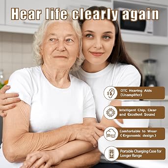 Hearing Aids for Seniors, 16-Channel Digital OTC Hearing Aids Tinnitus Relief, Smart Noise Reduction Chip, Rechargerable Long Battery Life,Providing Clear Sound Quality and Comfortable Wearing, Mini, Auto-On/Off