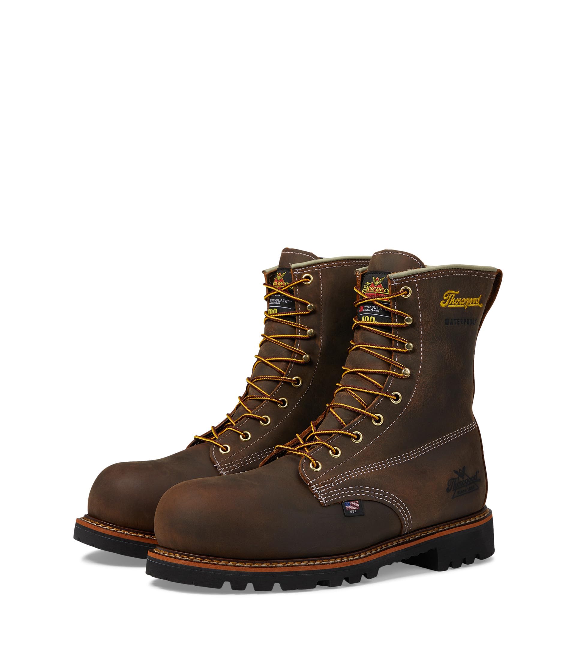 Thorogood American Legacy 8” Insulated Waterproof Work Boots for Men with  Nano Composite Safety Toe, 400g Thinsulate Oil- and Slip-Resistant Outsole - Main Image