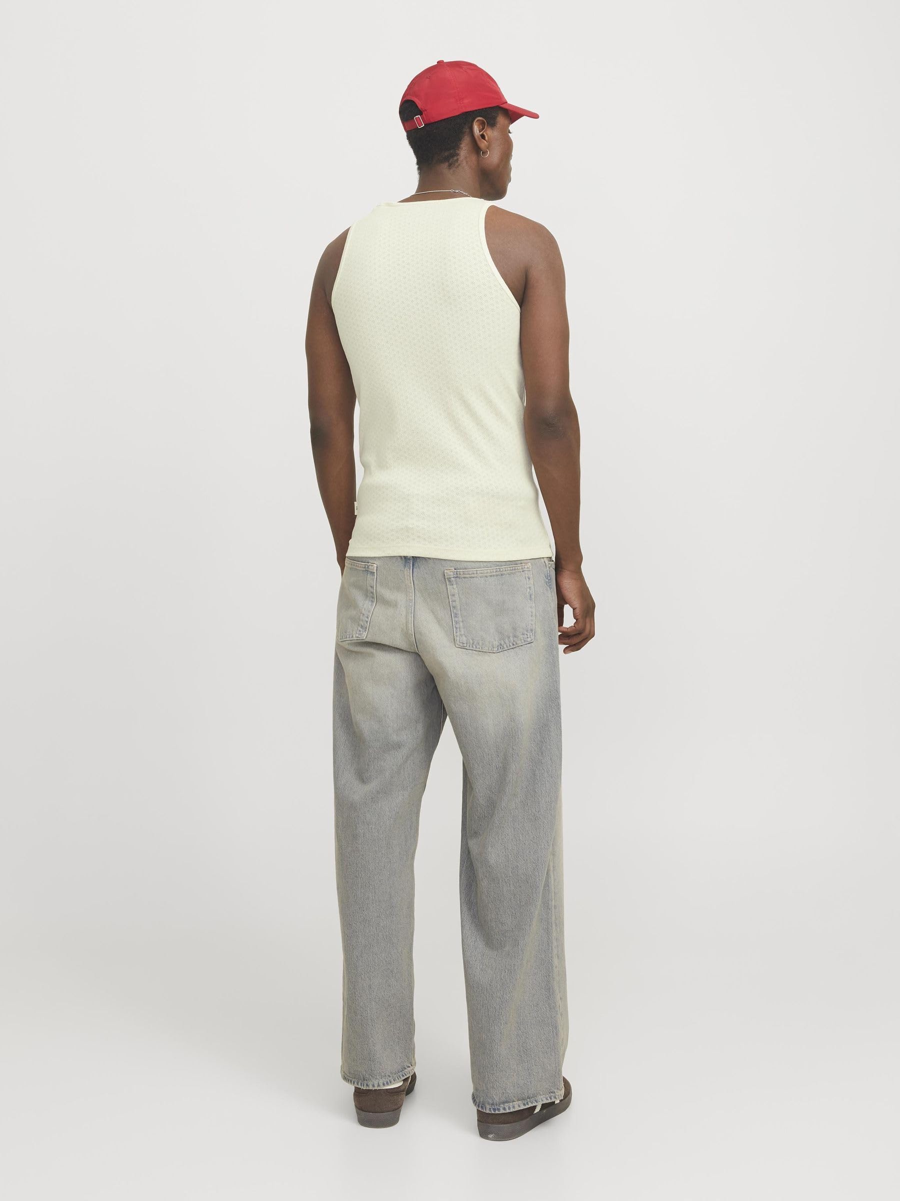 JACK & JONES Jorhydra Pointelle Tank Top męski, Antique White, M
