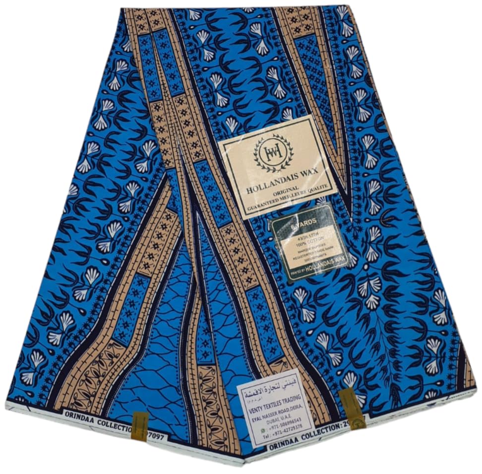 GenericAfrican Fabric 100% Cotton Ankara Print Fabric 6 Yards Best New Beautiful Design Multicolour Latest Fancy 297097