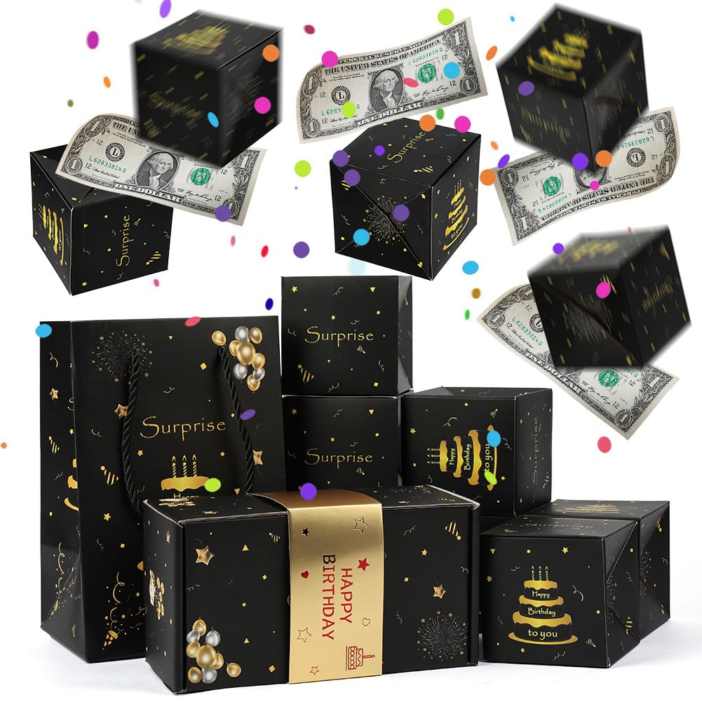 Confezione Regalo A Sorpresa Esplosione Per Denaro, Scatole Regalo A Sorpresa Di Nuovo Buon Natale, Confezione Regalo Con Busta Rossa Rimbalzante