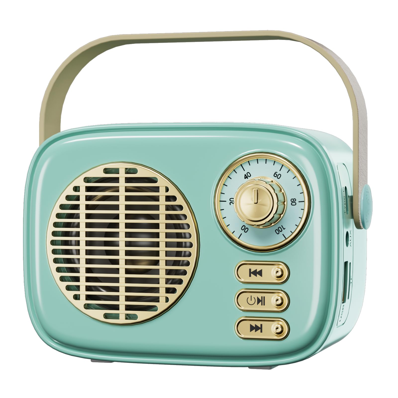 Retro Bluetooth Speaker, Vintage Decor, Gifts for Women Men Teen Girls,Portable Wireless Bluetooth Speaker, Cute Aesthetic Style for Office Kitchen Desk Bedroom Outdoor Support USB/TF Card/AUX (Blue)