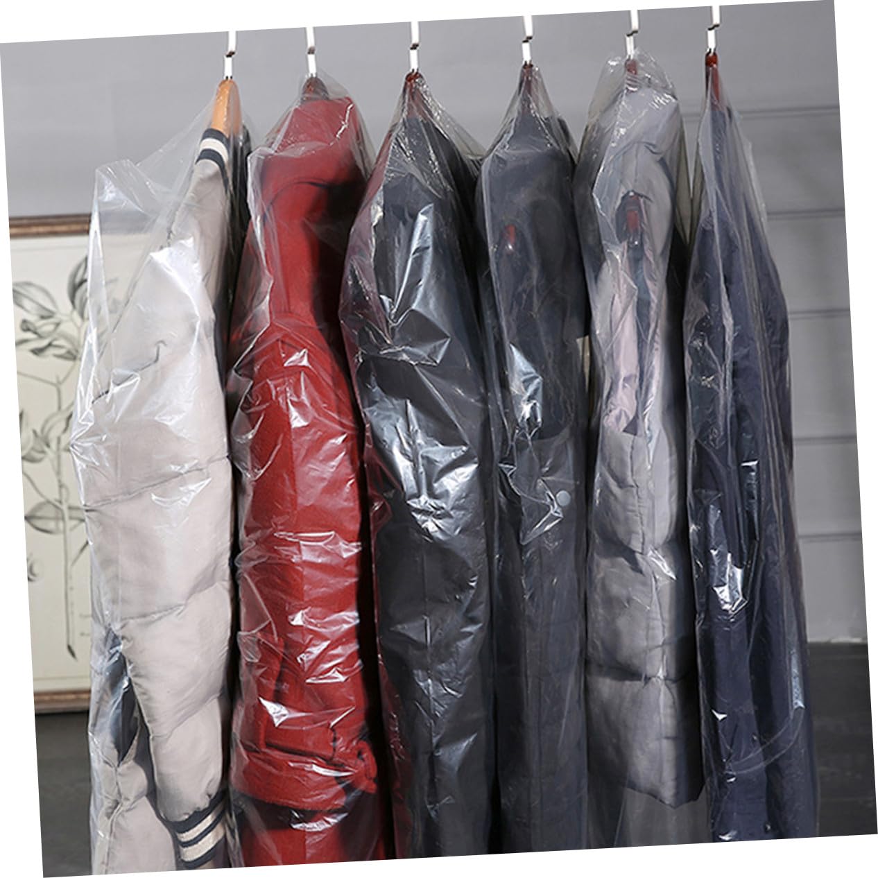 Funda de Traje 50 Piezas Peva 60x150 Cm, Protección Antipolvo | Lavable y Resistente Humedad, Adecuado para Tiendas de Ropa y Lavanderías, Diseño Fashion