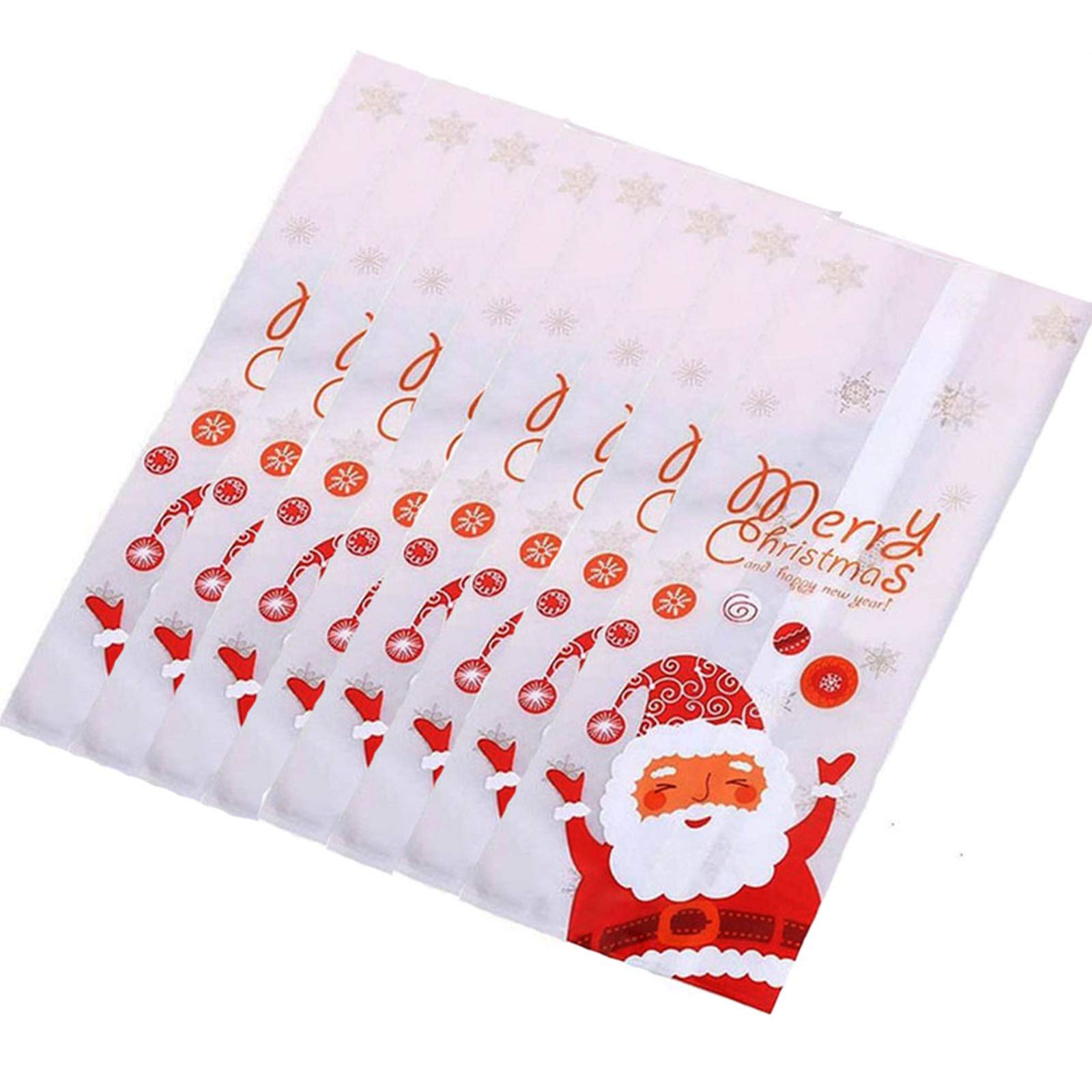 Rotolo Di Cellophane Natalizio ABOOFAN Con Motivi Babbo Natale | 30 Metri X 2,5 Mil | Per Confezionare Regali, Cestini, Caramelle E Biscotti