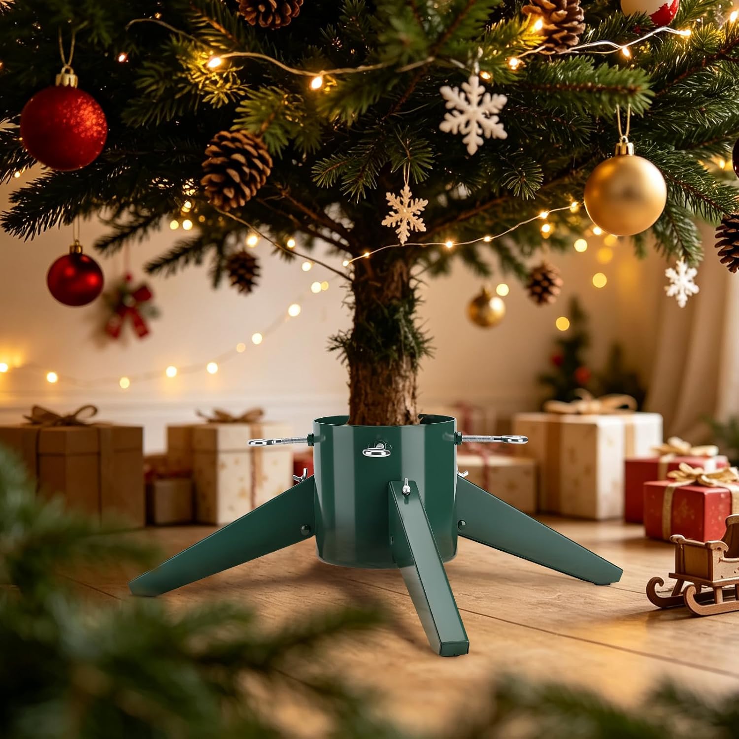 Metal Christmas Tree Stand for Real Trees, Xmas Tree Base Stand Replacement