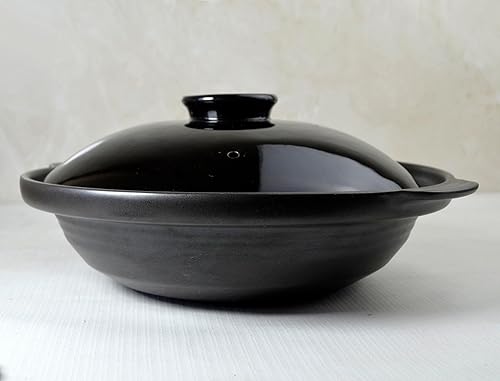 Miniatura 9 de Cazuela de arcilla olla poco profunda para hornear, horno elegante arcilla terrosa para cocinar dolsot bibimbap sopa (cacerola blanca clara)
