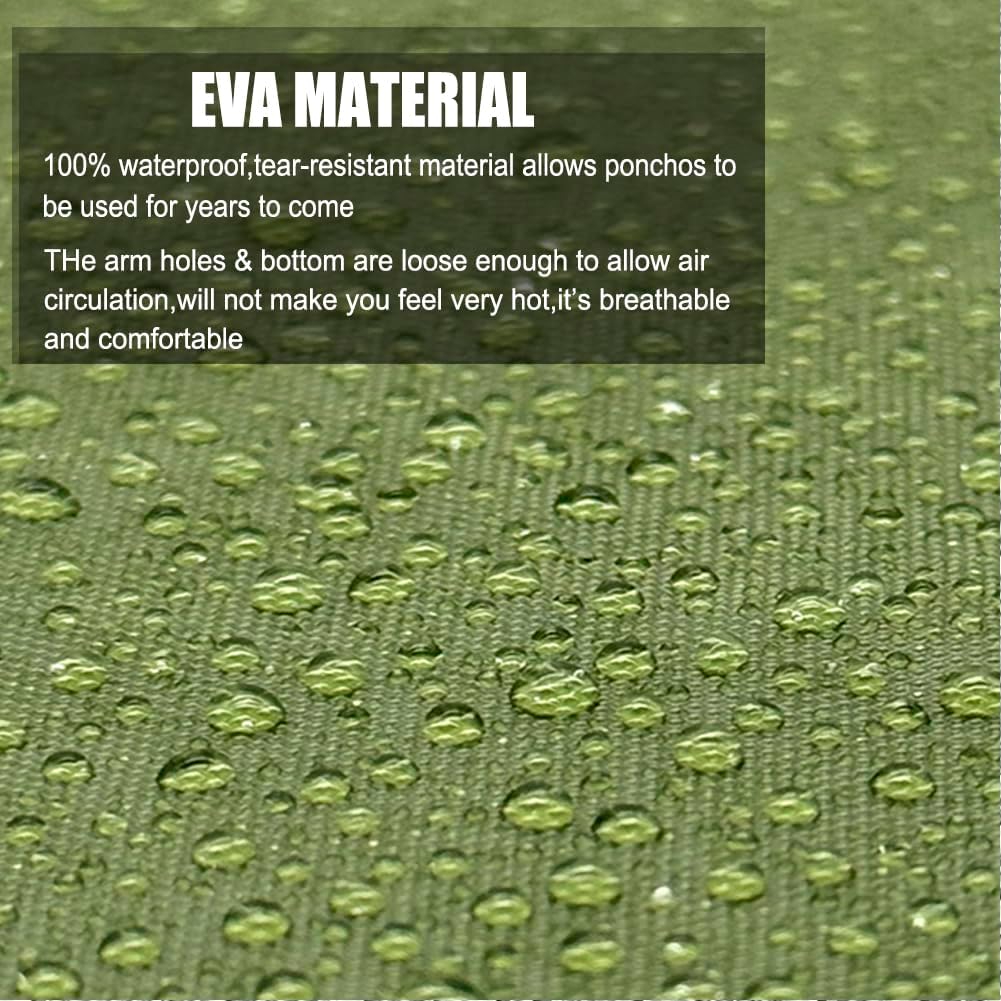 Rain Coats (2 Pack) - Reusable EVA Rain Ponchos For Adults Rain Jackets Raincoats For Men Women - Image 5