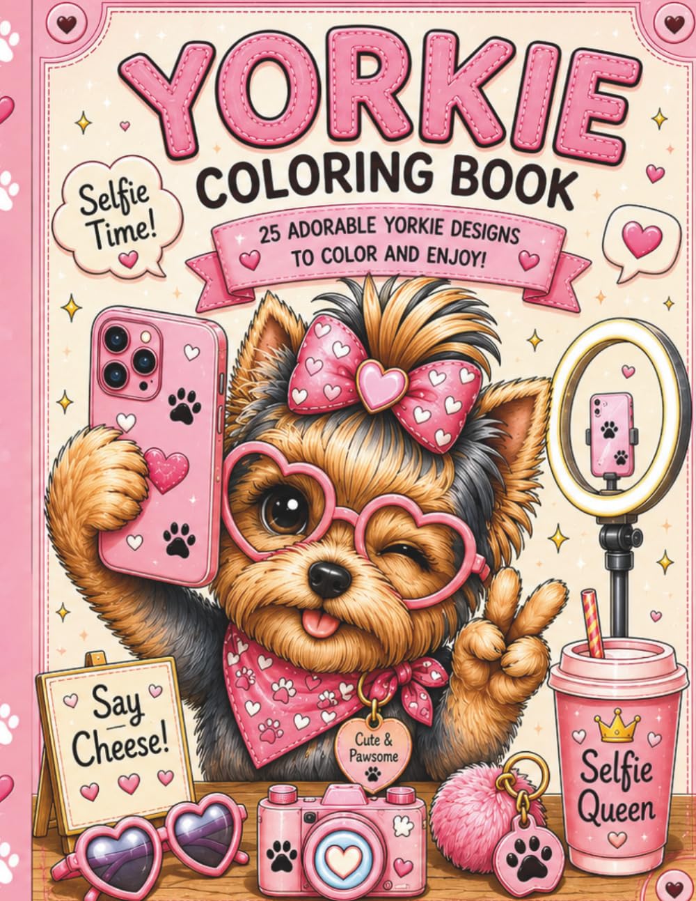 Yorkie Coloring Book: 25 Cozy, Cute & Relaxing Yorkshire Terrier Adventures for Dog Lovers, Teens, Adults & Stress Relief Coloring Fans (Dog Breed Coloring Books)