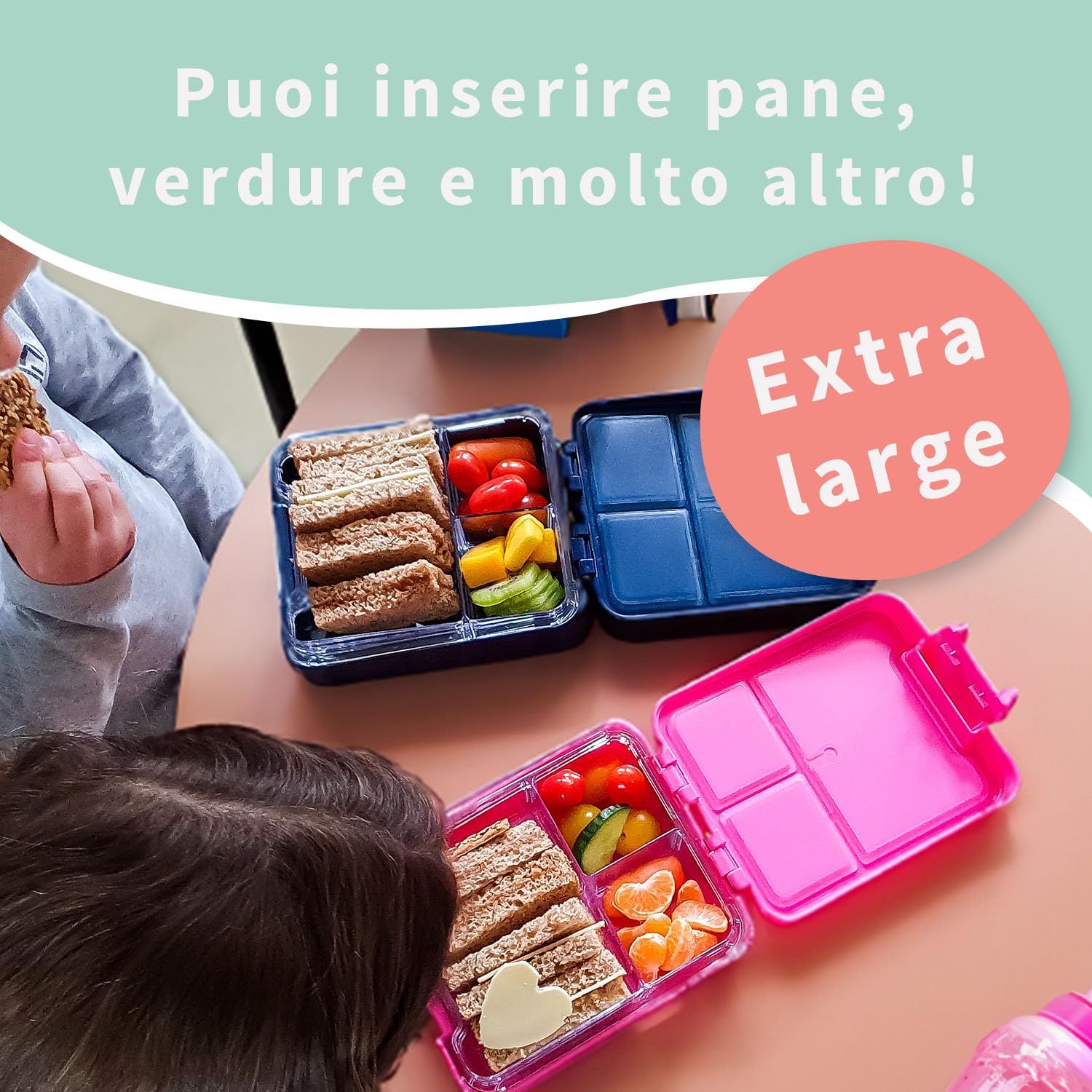 Stellasticker - Porta Pranzo Personalizzabile con tema a scelta. Ideale a scuola, in gita e in vacanza. Lavabile in lavastoviglie. Dimensioni: 18x15x5. Colore: (Lavanda)
