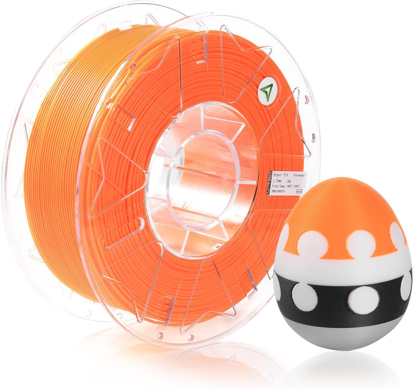Creality Hyper RFID PLA Filament 1.75mm, 3D Printer Filament for High Speed 30-600mm/s Support CFS, 2.2 LBS (1KG) Spool, Dimensional Accuracy +/- 0.03mm, Orange