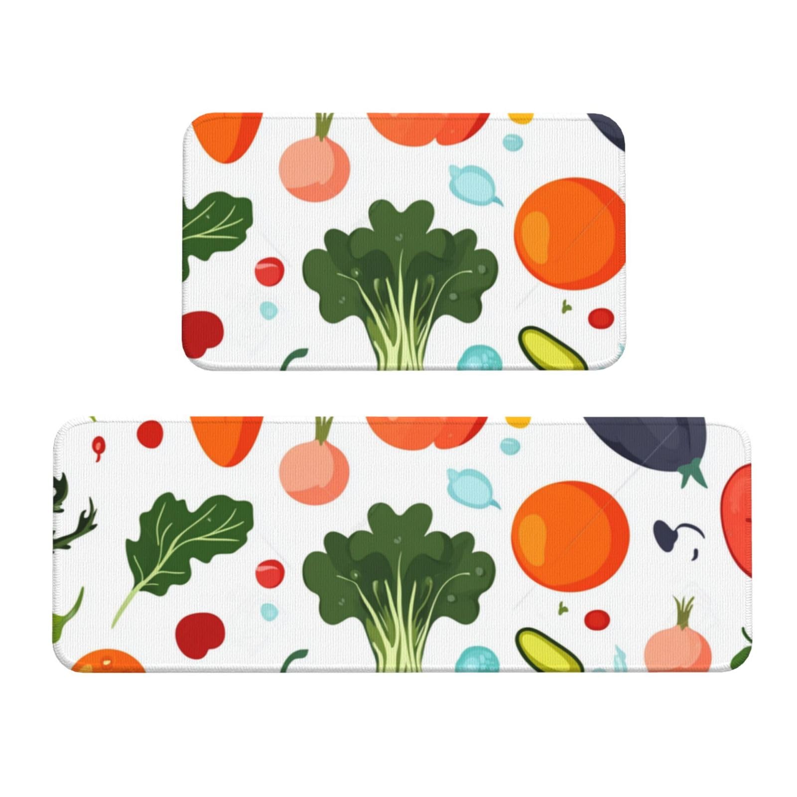 Tapetes de cocina de vegetales para un suelo cómodo y decorado con estilo