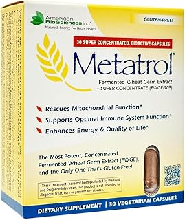 American BioSciences Metatrol Fermented Wheat Germ Extract - Immune & Mitochondria Support for Renewed Vitality & Enhanced Energy - Gluten Free - 30 Vegetarian Capsules, 41mg