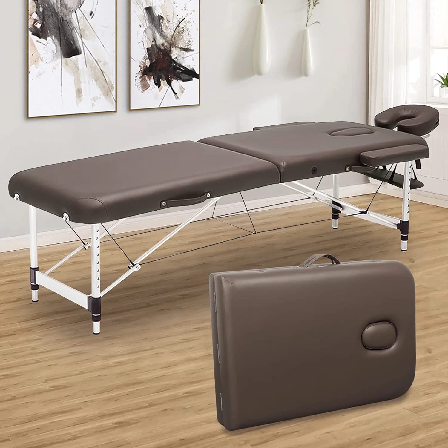 ACi Massage Table Portable Aluminum Alloy Massage lash Bed Foldable Esthetician Spa Tattoo Bed with Carrying Case for Salon - (Brown) (B0BR857CBS) Amazon Price History, Amazon Price Tracker