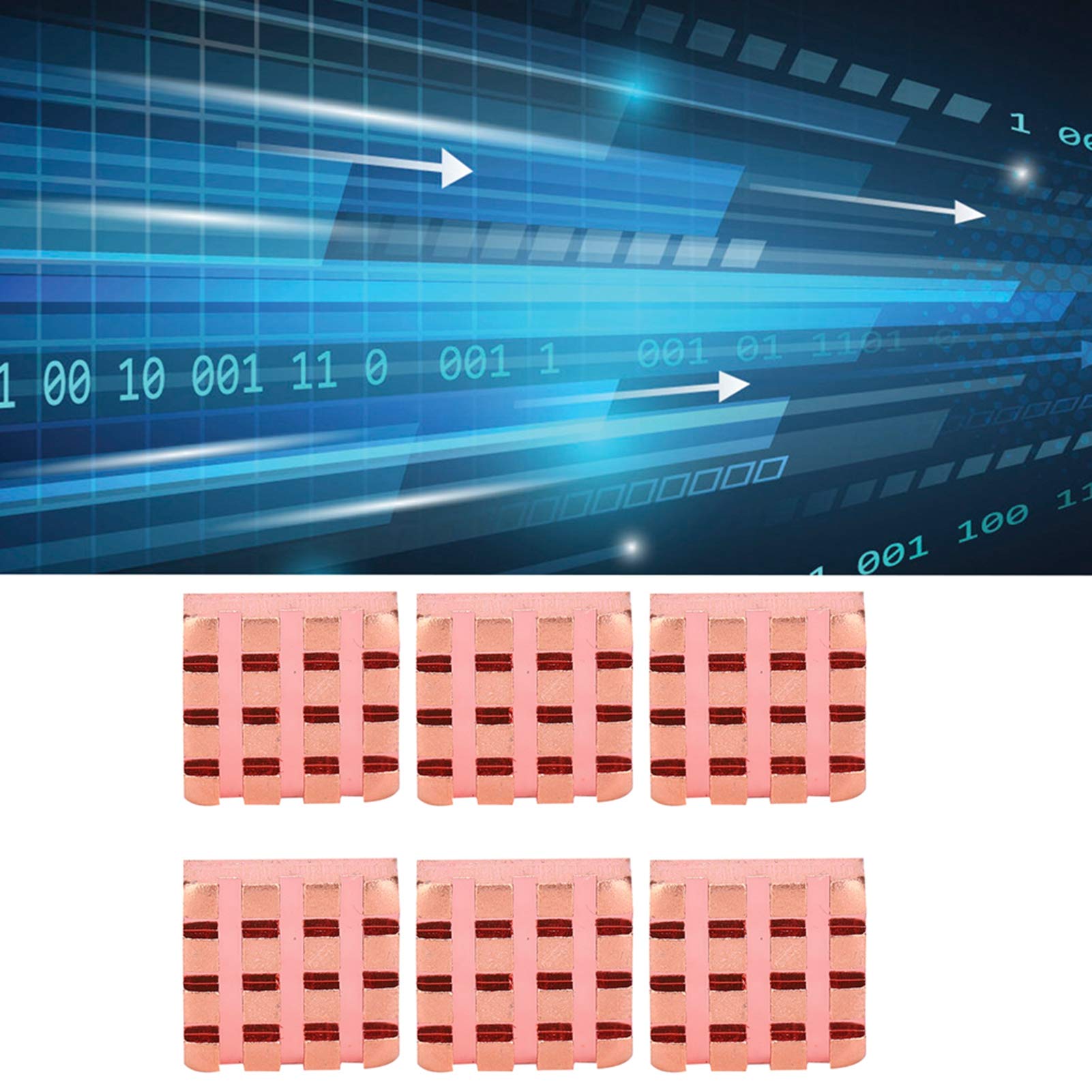 Brass Mini Heat Sink Radiators Attach Thermal Conductive Adhesive 10Pcs P14 x 4 x 14