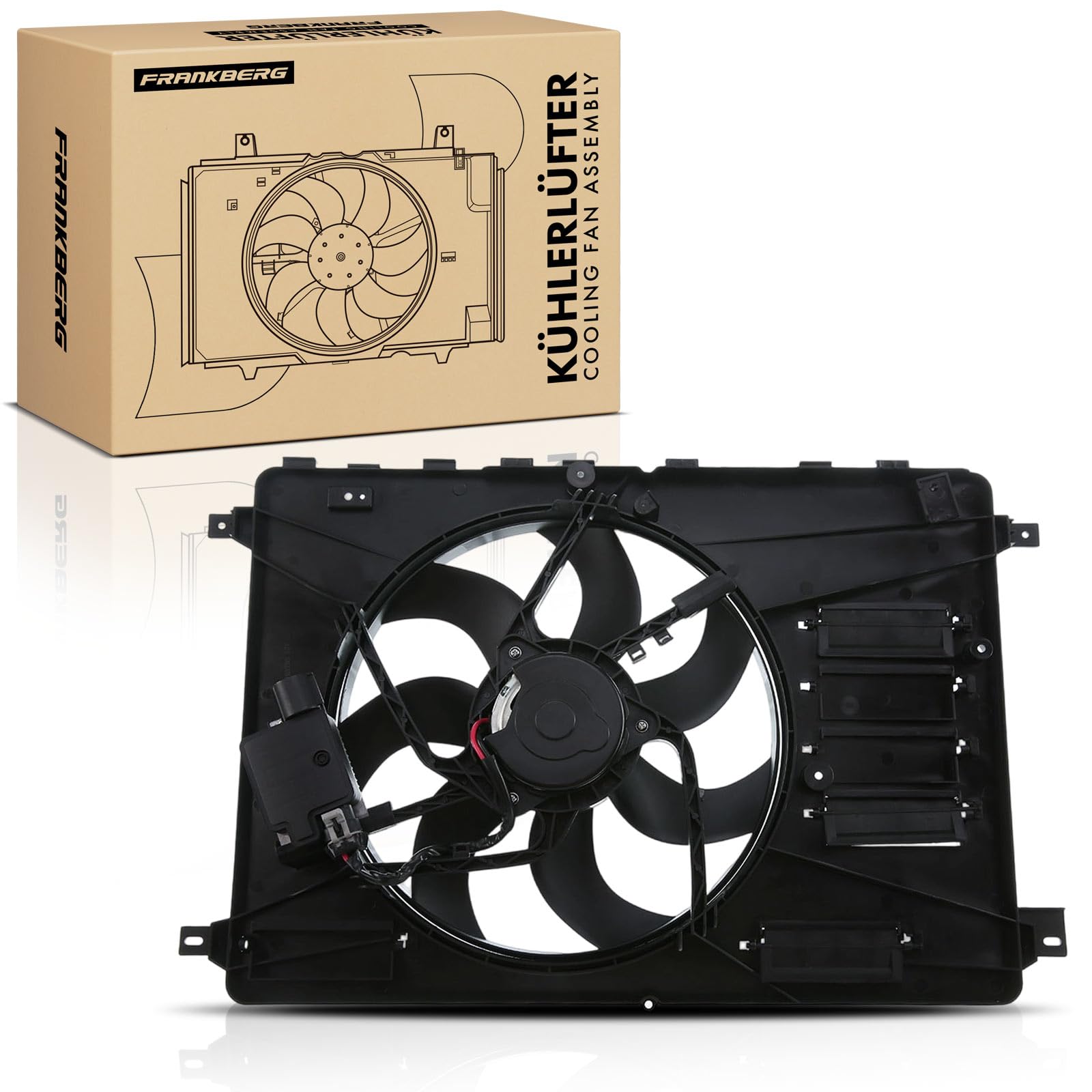 Frankberg Ventola di raffreddamento Ventola Radiatore ad acqua Compatibile con Galaxy WA6 2.0L Mondeo IV Turnier BA7 2.0L K.u.g.a I 2.0L S-Max WA6 2.2L S-Max WA6 2.0L Replace# 6G918C607GH
