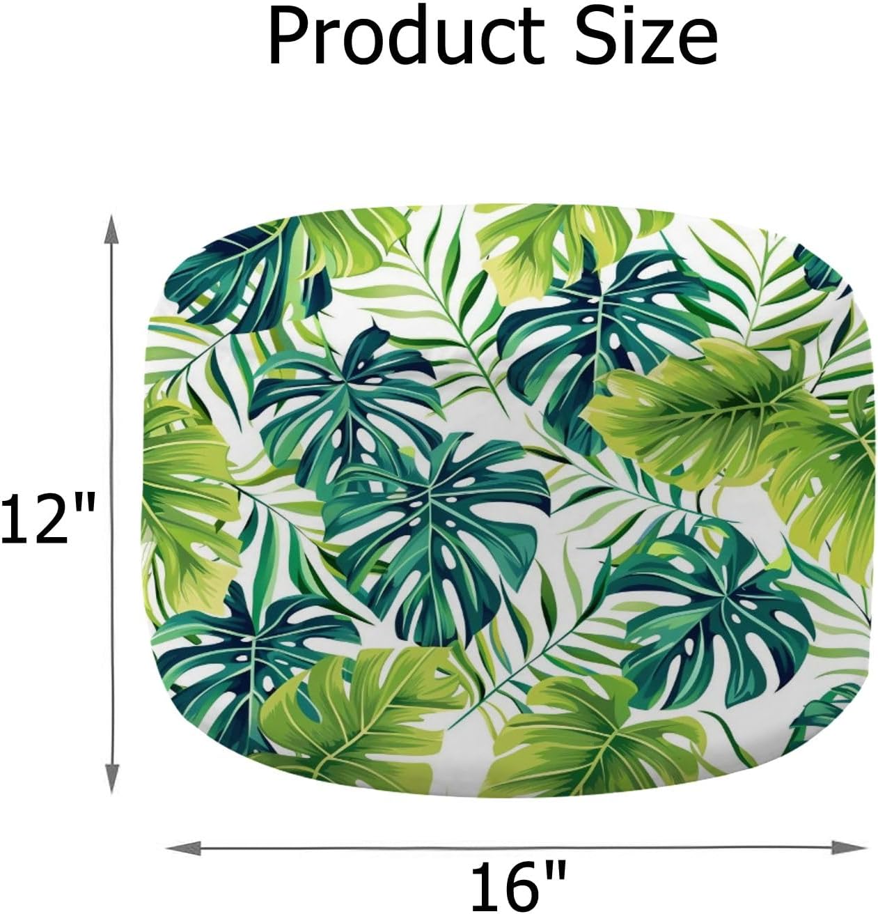 Round Pouf Ottoman Tropical Seamless Pattern Exotic Palm Leaves Foot Stool Foot Rest Floor Stool Bean Bag Chair Cotton Linen Removable Indoor Outdoor for Living Room Bedroom