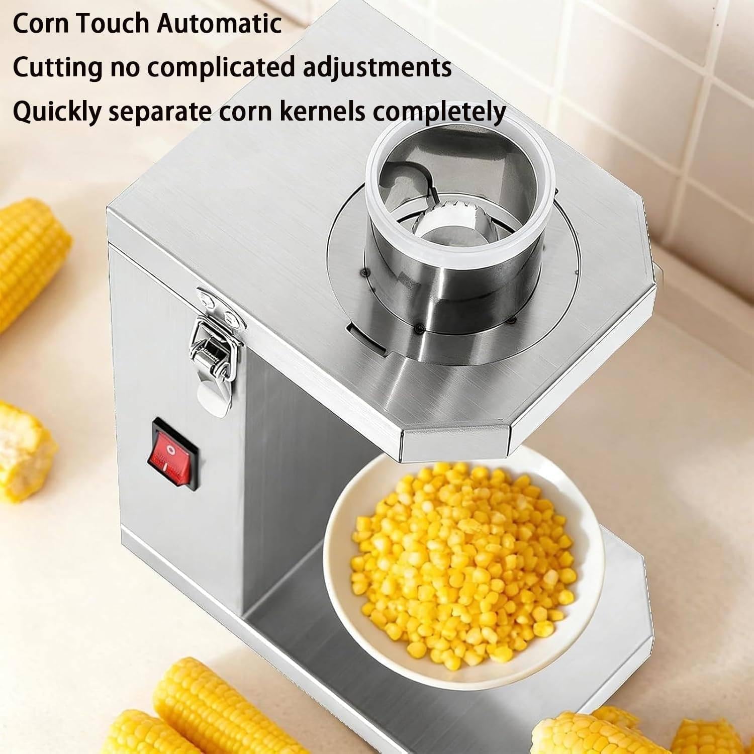 Sgusciatrice elettrica per mais, sbucciatrice automatica per mais e trebbiatura con ampia apertura rimovibile per una lavorazione efficiente di mais dolce fresco e cotto