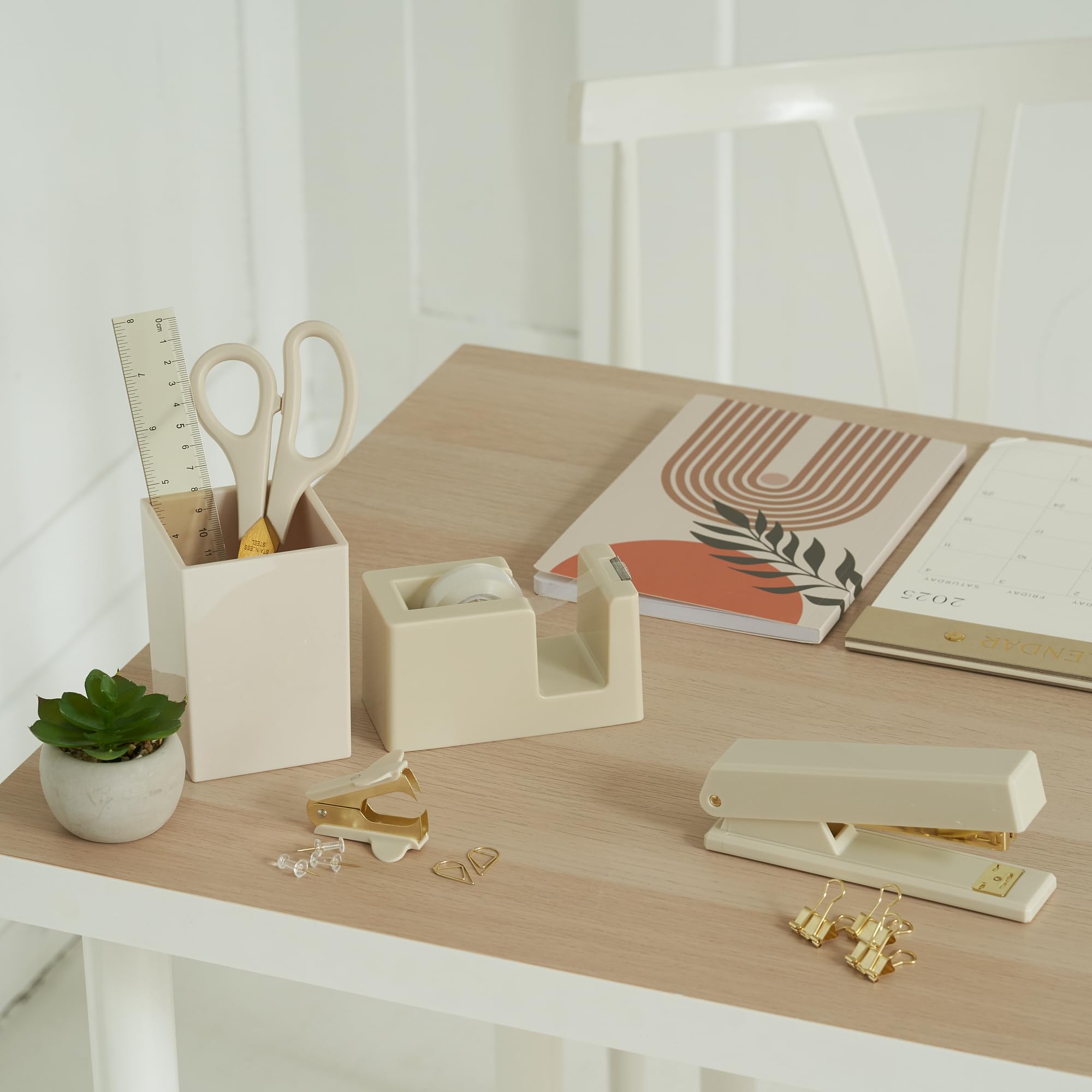 KIBAGA Set di accessori da scrivania estetici moderni, eleganti organizer per forniture per ufficio