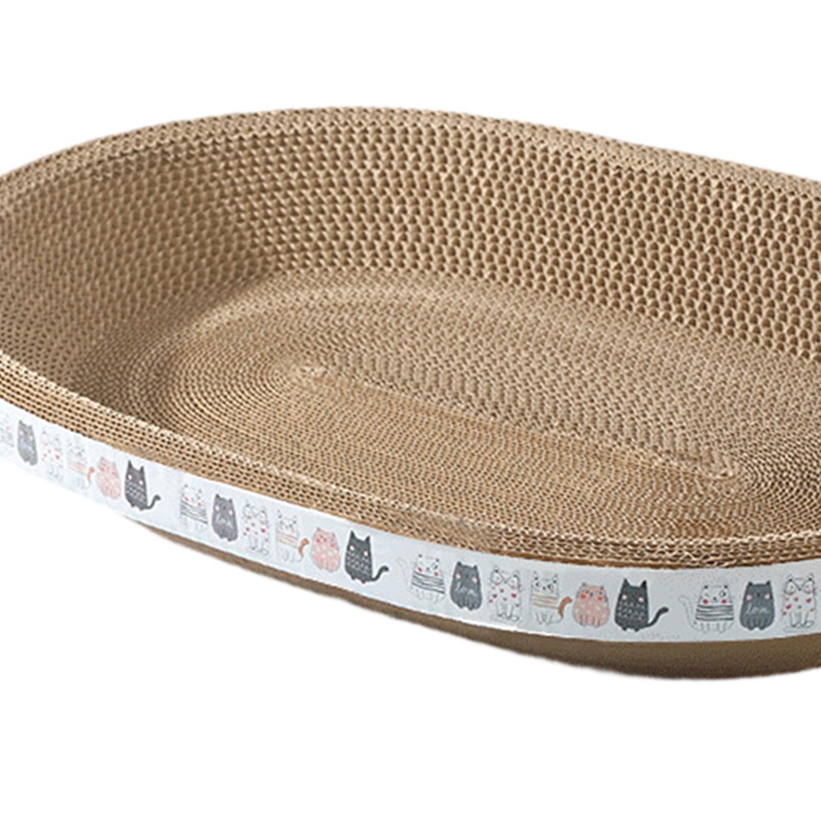 Griffoir pour Chat Planche à Griffer Cardboard Lit Nid Bol Rond en Carton Papier Ondulé Résistant Convient Au Repos Jeu Prévention de Dommages Usage I, XL