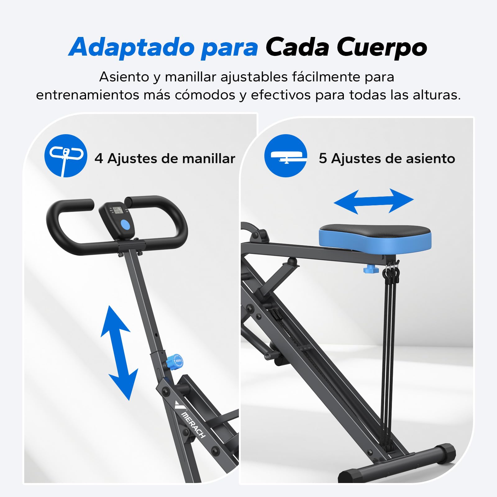 MERACH 2-en-1 Máquina de Sentadillas y Remo, Plegable, Equipo para Glúteos, Piernas y Core, Montaje en 10 Minutos para Casa y Gimnasio, Carga Máxima 350 lbs – R07