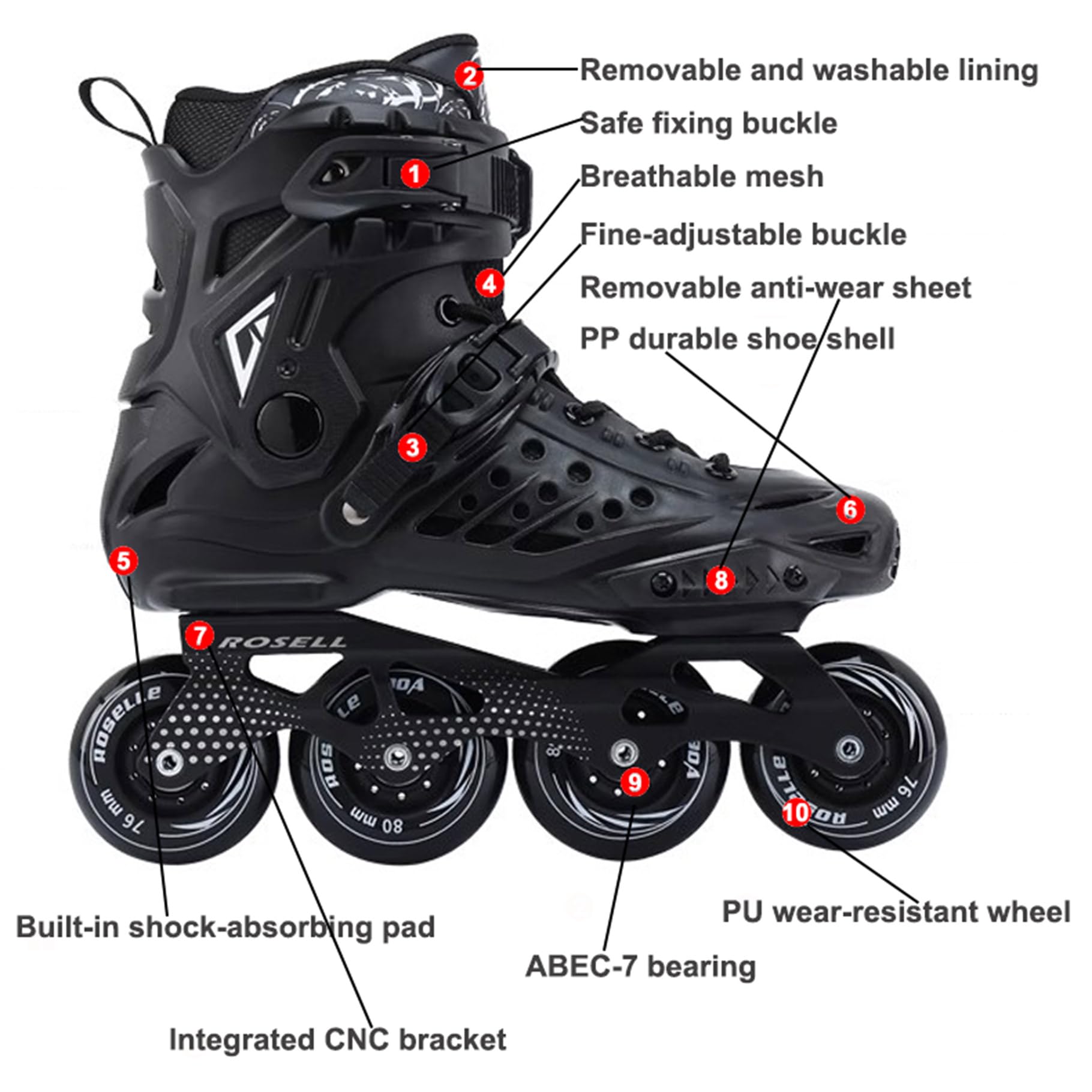 Patines En Linea Adulto, Patines Profesionales para Mujer Y Hombre, Patines 4 Ruedas Adulto De Fitness De Alto Rendimiento para Principiantes, Unisex