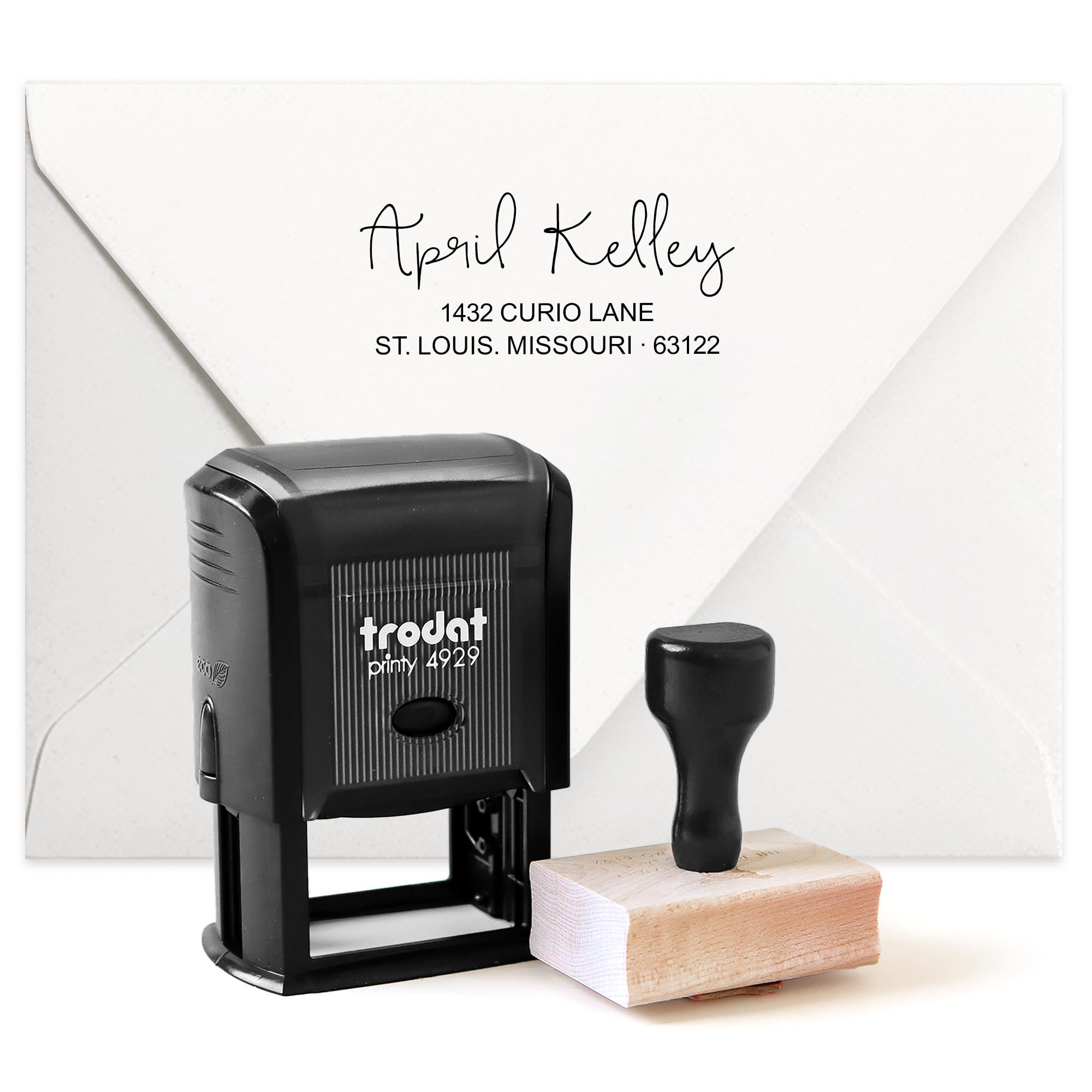 Curio Press Personalized Stamp Name &amp; Address, Custom Script Name, 06