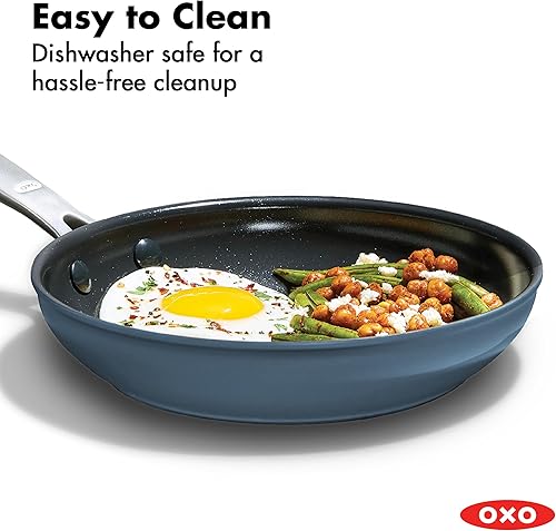 Miniatura 5 de OXO Sartén antiadherente mejorada de 8 pulgadas, utensilios de cocina de cerámica sin PFAS, mango de acero inoxidable, huevos y tortillas, apto para