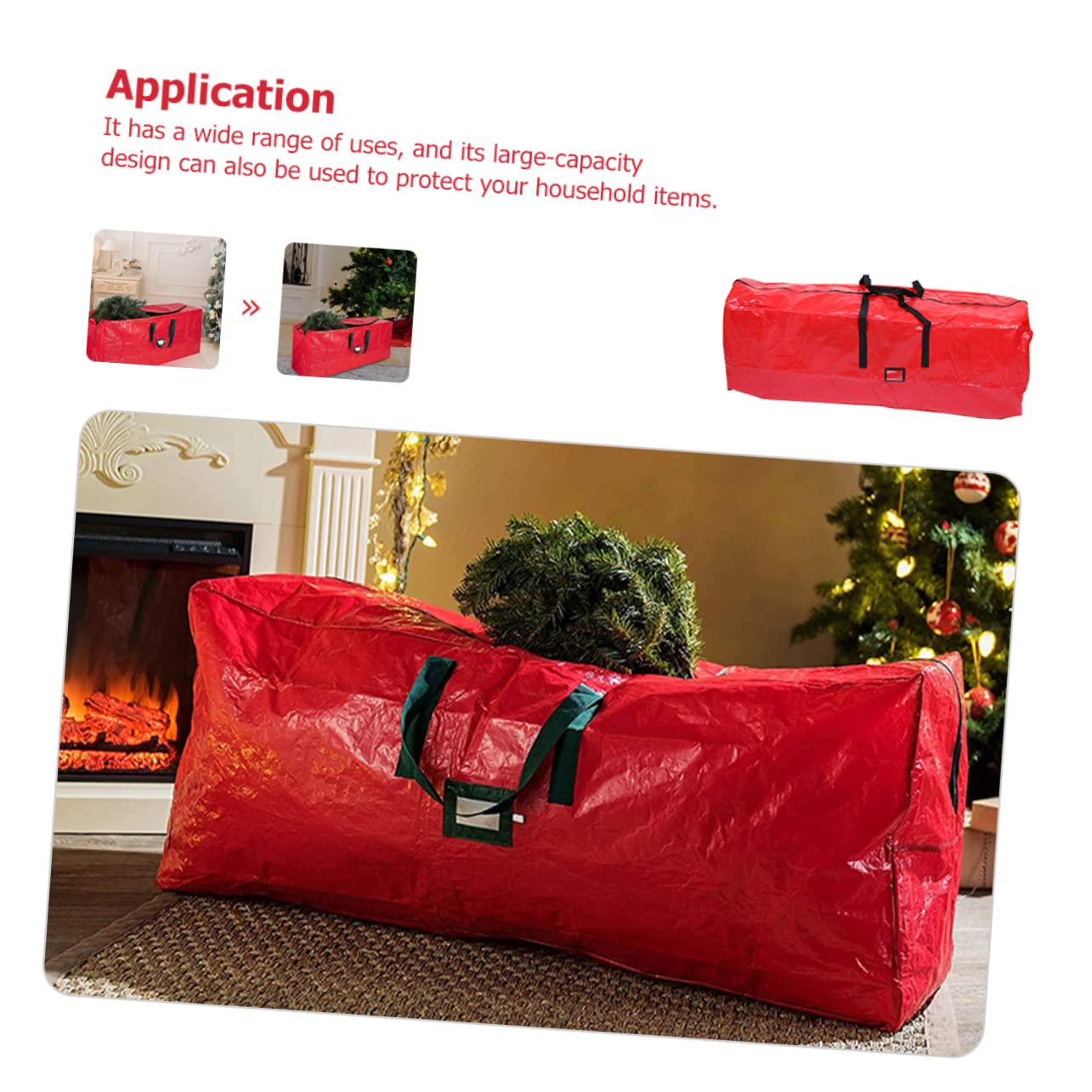Zerodeko Wasserdichte Aufbewahrungsbeutel für Weihnachtsbäume mit Reißverschluss Große Baumtasche mit Griffen Weihnachtsbaum-organizer Geeignet für Decken Kleidung und Haushaltsaufbewahrung