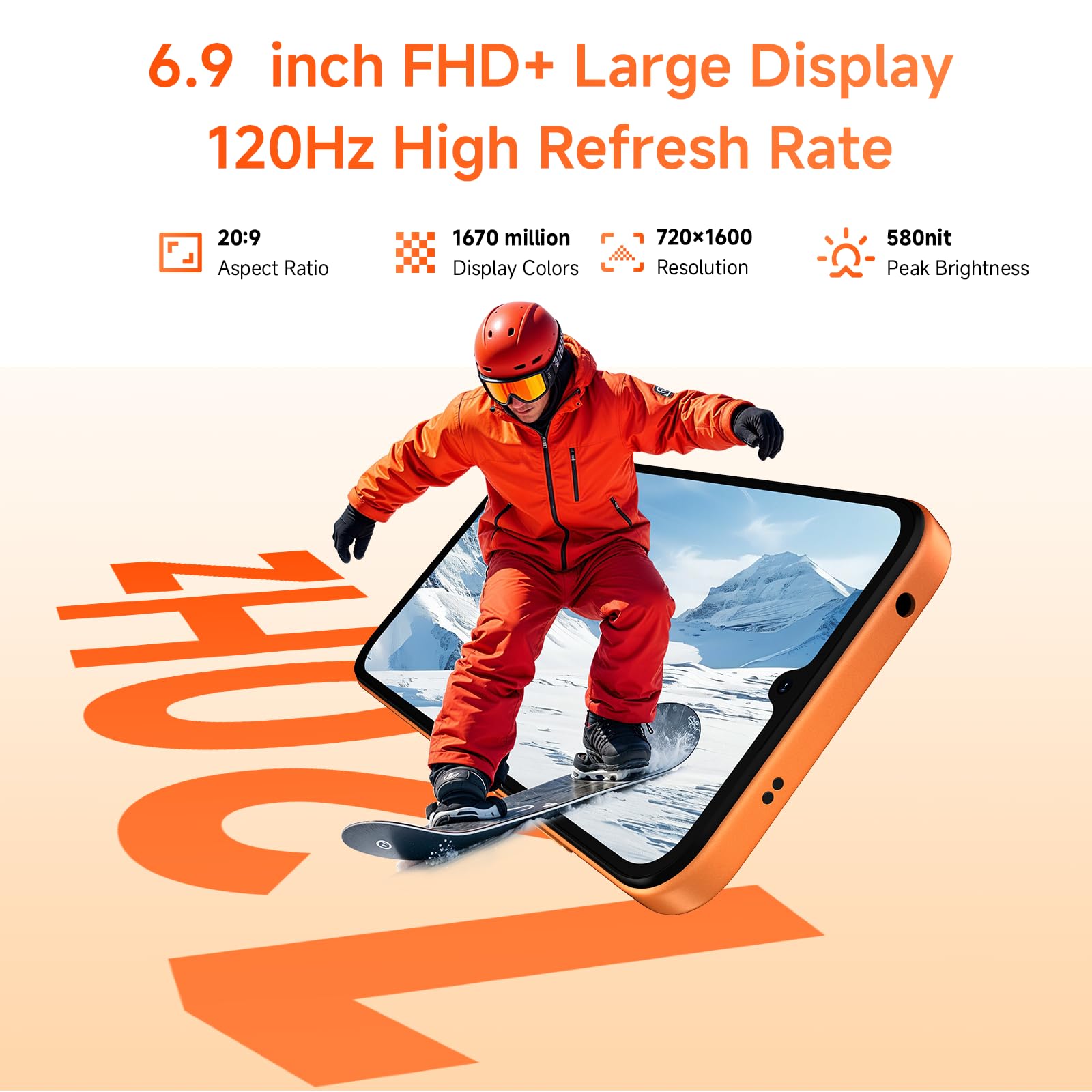 FOSSiBOT C17-6.9" FHD+120Hz Écran Android 16 Telephone Portable