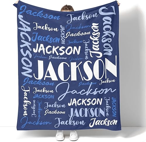 Miniatura 2 de Dr.TOUGH Manta personalizada con nombre para adultos y niños con nombre, manta personalizada para regalos de cumpleaños de Navidad