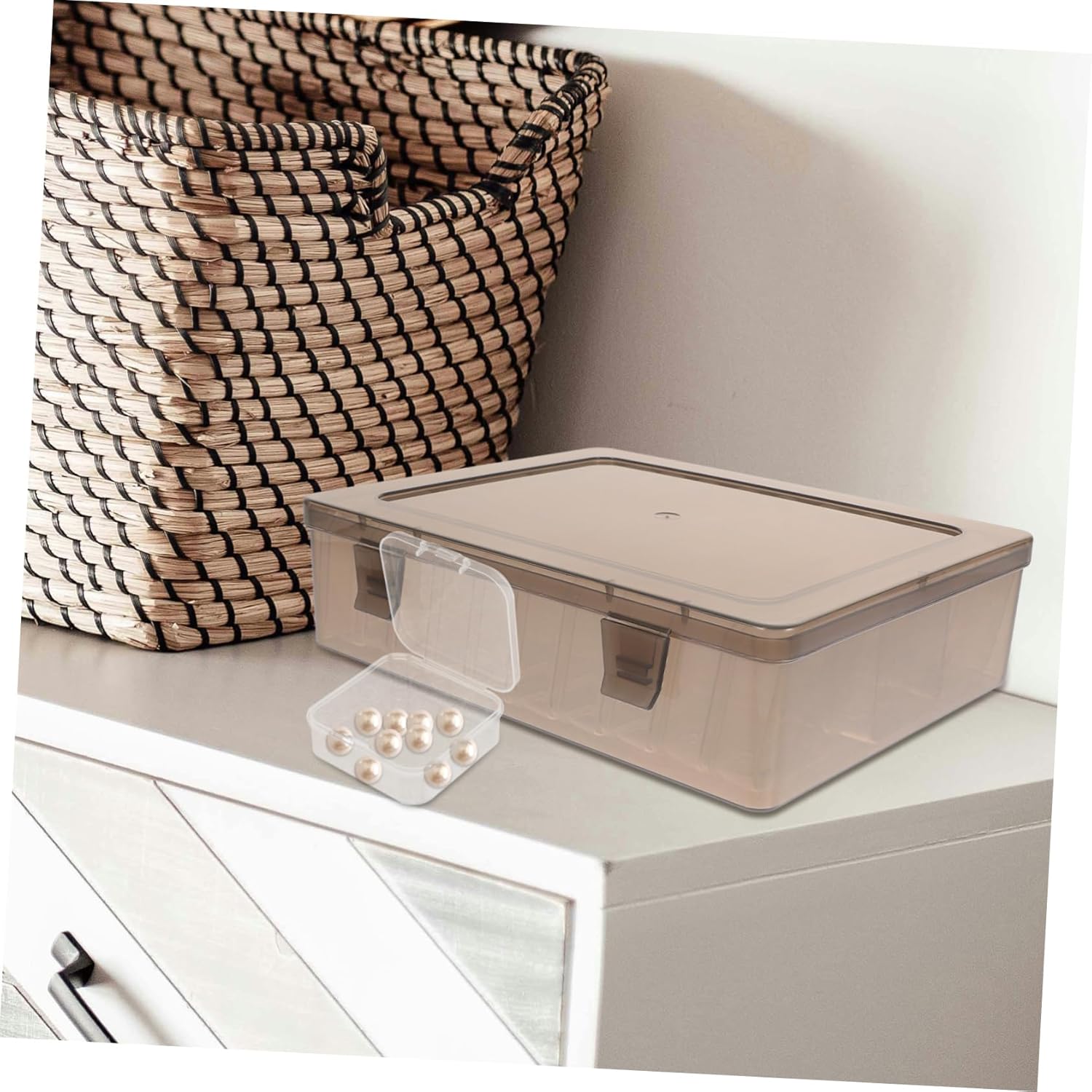 Compact Plastic Organizer Box for Beads and Jewelry Transparent Storage Container for Home and Office Craft Supplies Design for Easy Identification and Organization