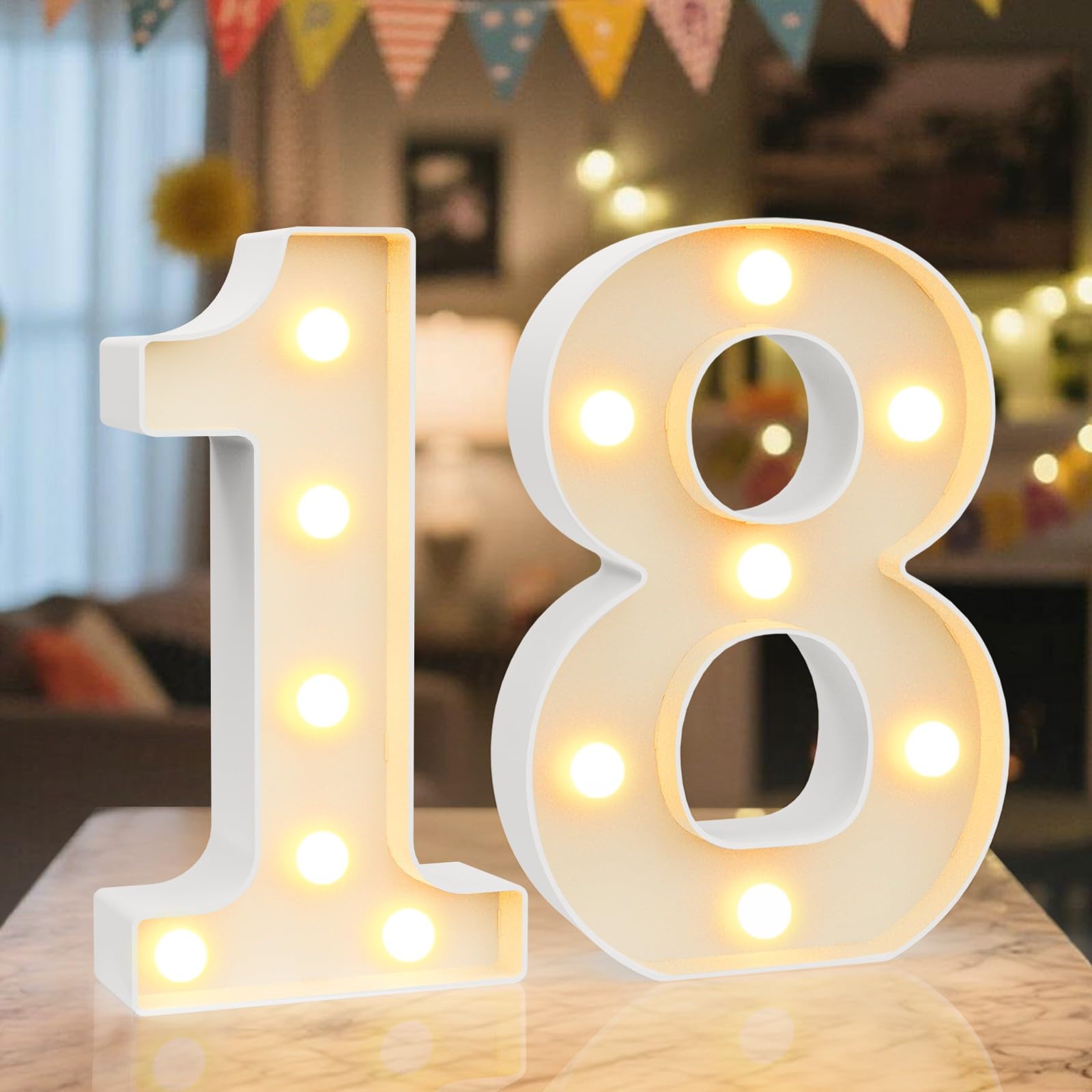 Ledido LED Light Up Marquee Numbers Sign - Cool & Warm Light up Numbers for 40th Birthday Decorations, LED Number Lights for Wedding Anniversary Grad Home Bedroom Table Wall Party Decor, Number 40 — view 27