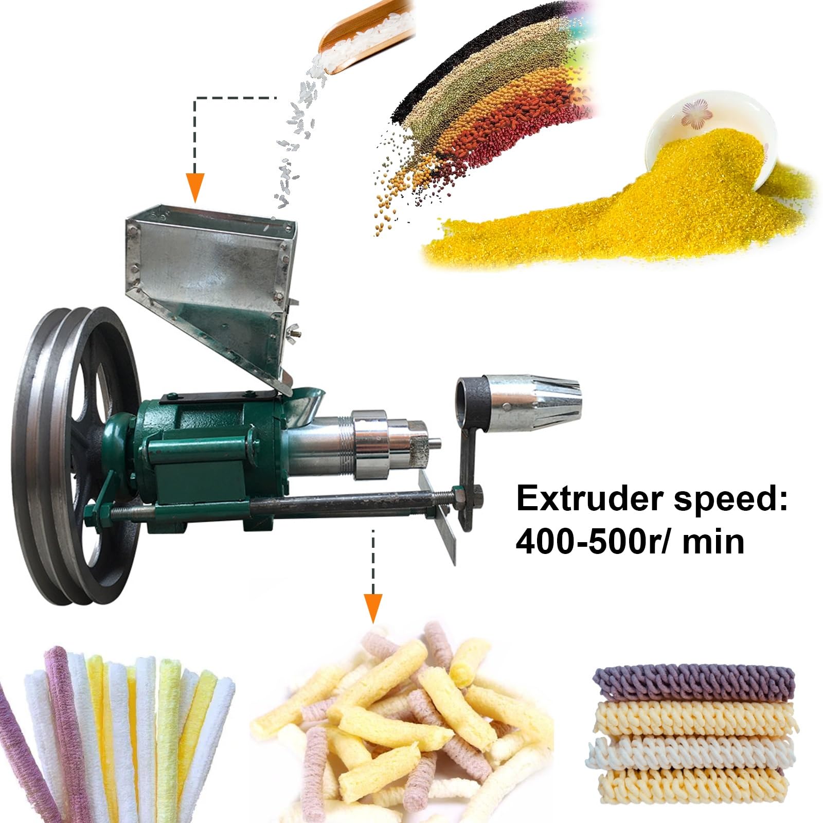 Multifunktionale Maschine für Knusprige Mais Snacks, Haushalt Restaurant Nahrung Extrudiert Maschine mit 7 Formen Mais Reis Extrusionsmaschine
