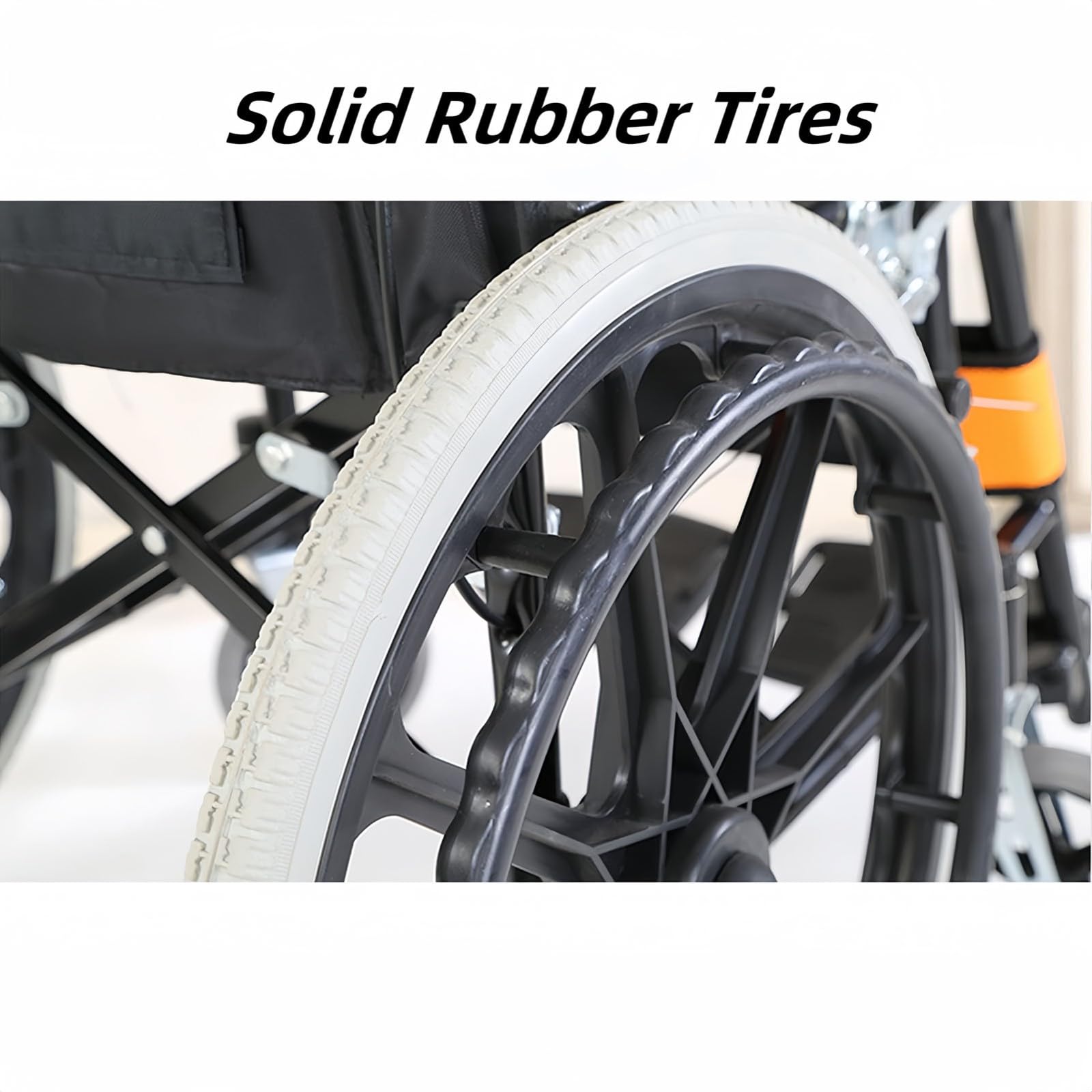 Silla Ruedas Liviana y Plegable con Freno Tambor, Silla Ruedas de Viaje para discapacitados, Sillas Ruedas autopropulsadas Estrechas y Livianas, Capacidad de Carga 150 kg 4